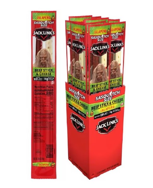 Jack Link's Jalapeno Beef & Pepper Jack Cheese Sticks, 2.45 oz. (01296) (Pack of 12)