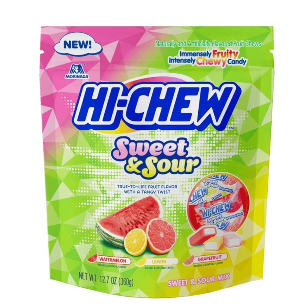 Hi-Chew Sweet & Sour Mix Chewy Candy, 12.7 oz, Bag (00813)