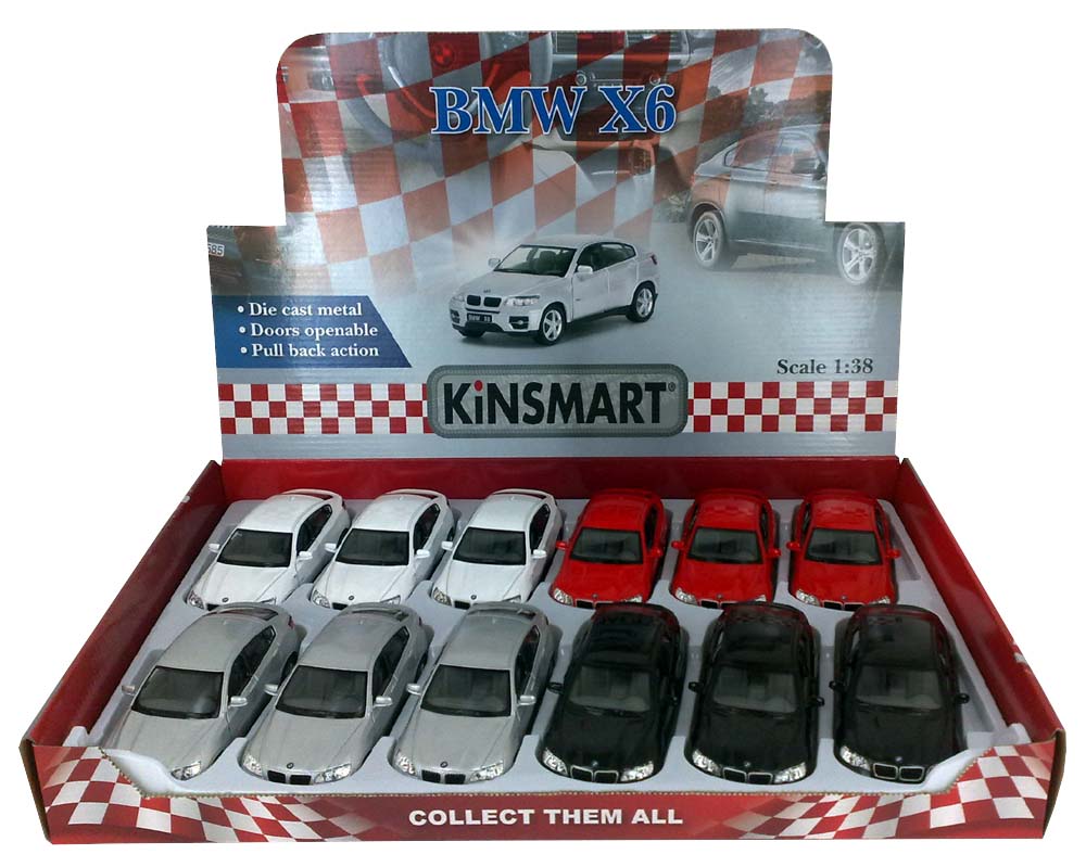 KiNSMART Diecast 2008 BMW X6 - 1:38 Scale, 12 Pack (273963)