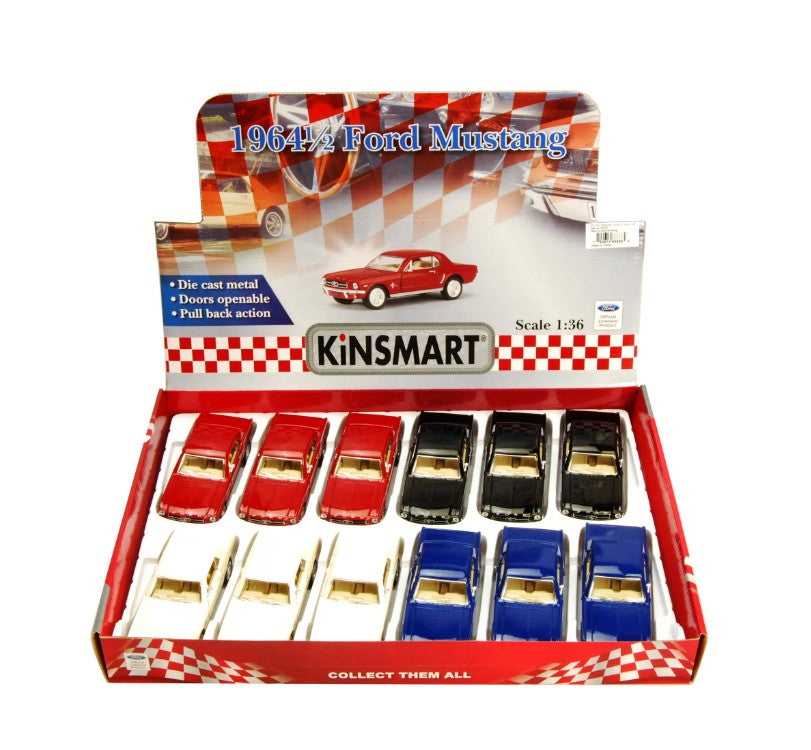 KiNSMART Diecast 1964 1/2 Ford Mustang - 1:36 Scale, 12 Pack (274199)