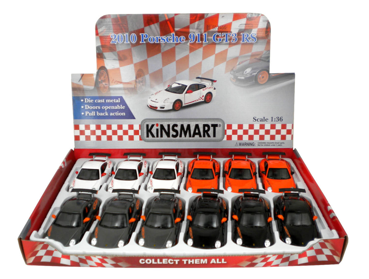 KiNSMART Diecast 2010 Prsche 911 GT3 RS - 1:36 Scale, 12 Pack (274304)