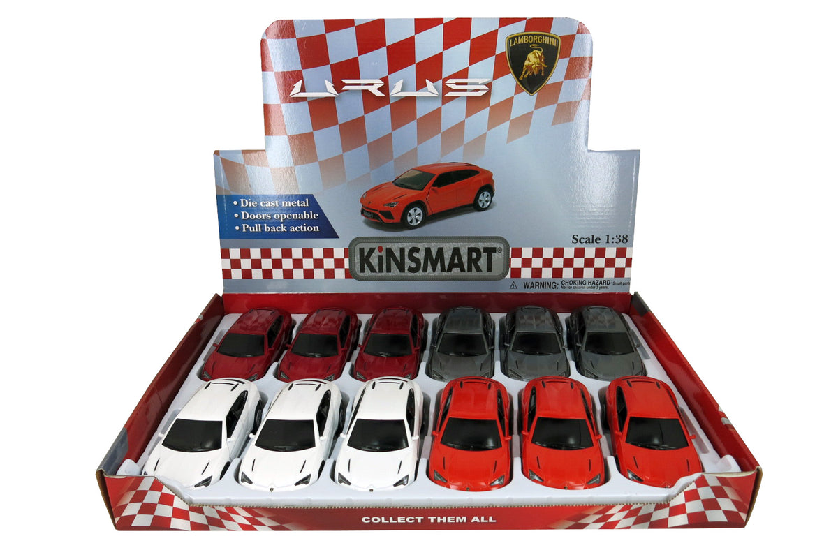 KiNSMART Diecast Lamborghini Urus- 1:38 Scale, 12 Pack (274786)