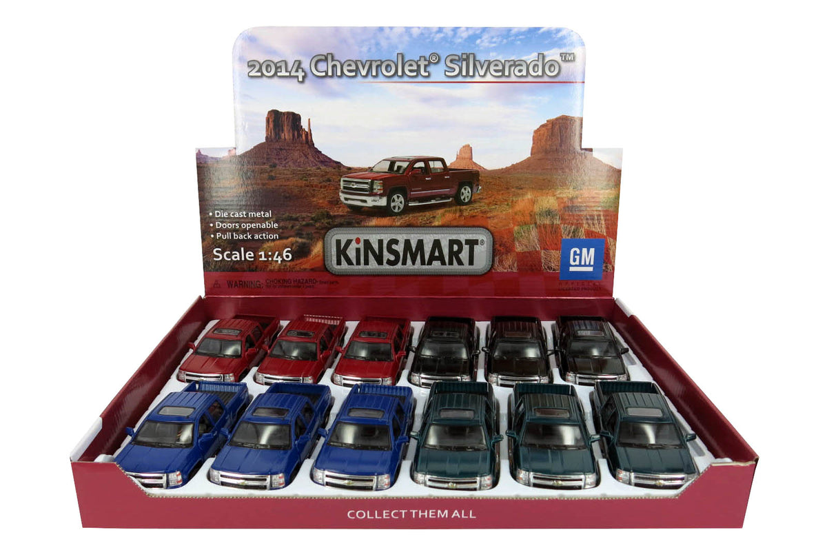 KiNSMART Diecast 2014 Chevrolet Silverado - 1:46 Scale, 12 Pack (275127)