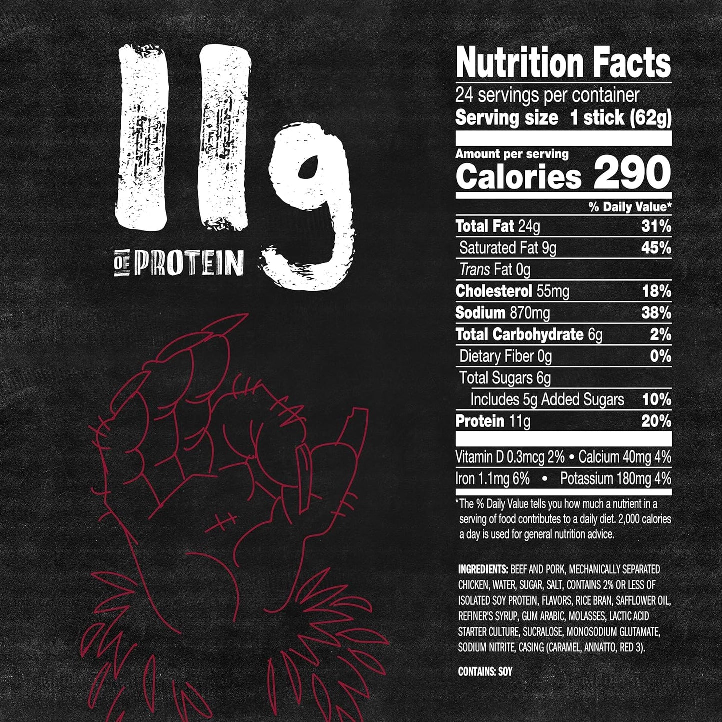 Jack Link's Wild Snack Sticks, Dr. Pepper Flavor, 2.2 oz. sticks, Pack of 24