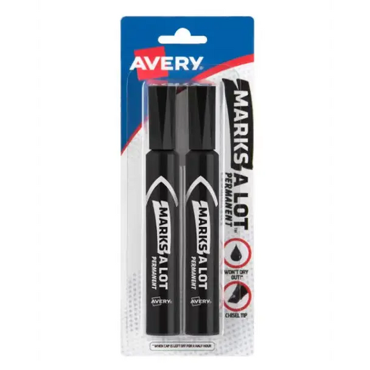 Avery Permanent Black Markers 2 Pack