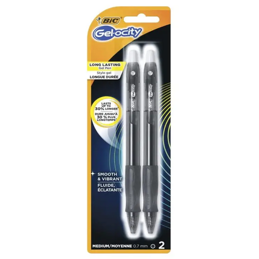 BIC Gelocity Medium Point Gel Pen 2 Pack