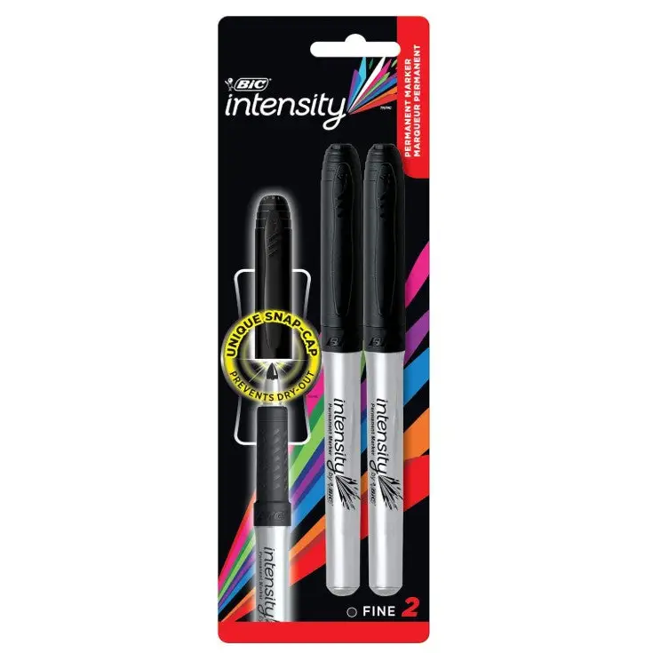 BIC Mark-It Black Permanent Marker Fine Point 2 Pack