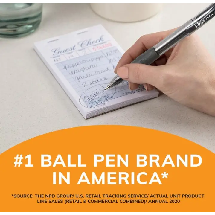 BIC Velocity Bold Retractable Black Ballpoint Pen Bold Point 2 Pack