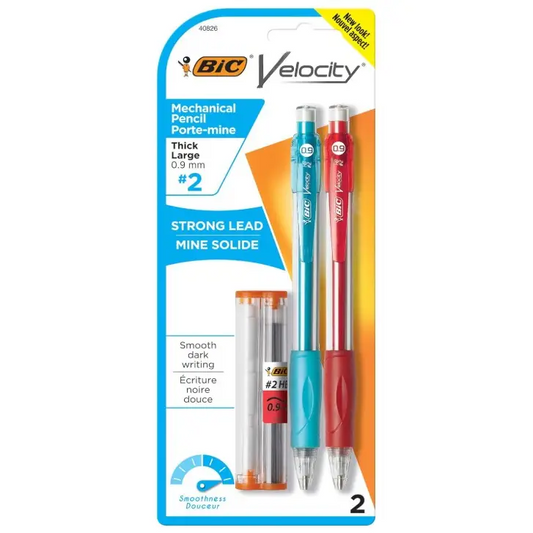 BIC Velocity Thick Point Mechanical Pencil.9 mm 2 Pack