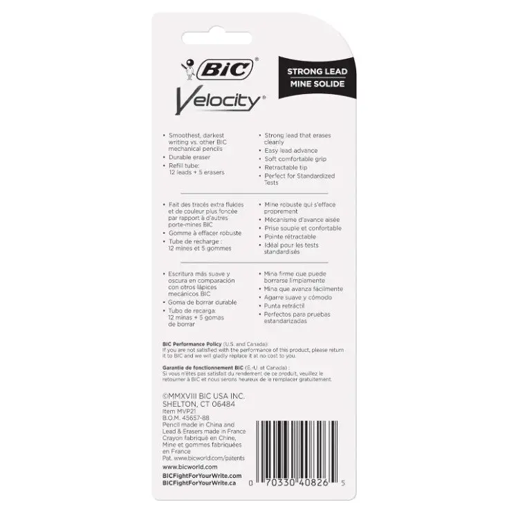 BIC Velocity Thick Point Mechanical Pencil.9 mm 2 Pack