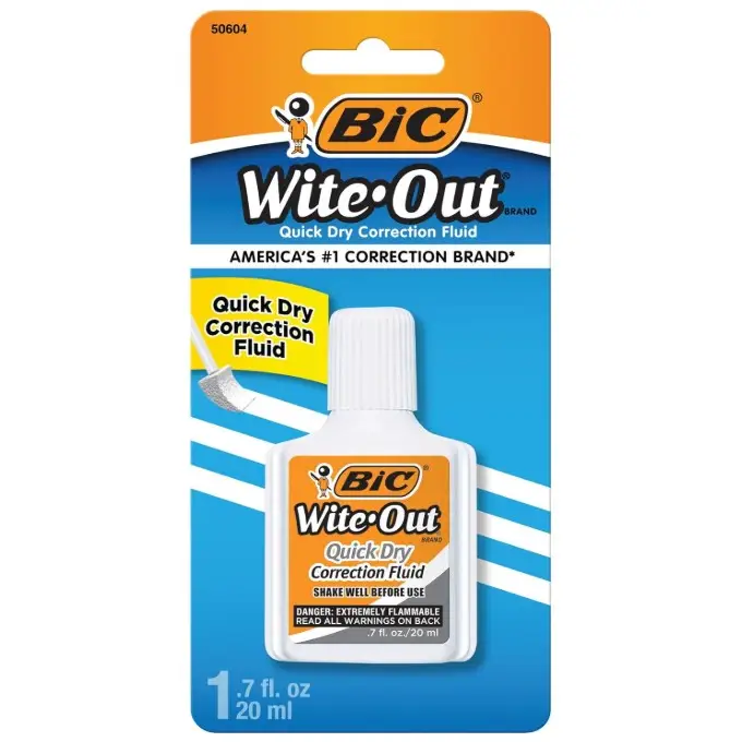 BIC Wite-Out Quick Dry Correction Fluid.7 fl. oz.