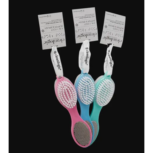 Cleanlogic 4-in-1 Foot Buffer & Brush (Pack of 3) - Health & Beauty Care