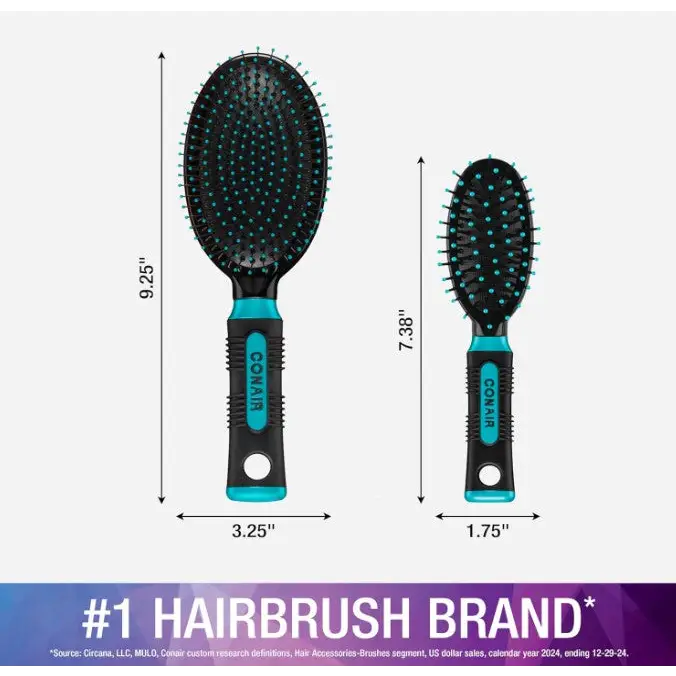Conair Full & Mid Size Brush Set 2 Pack