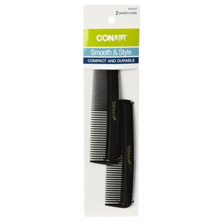 Conair Hard Rubber Pocket Combs 2 Pack