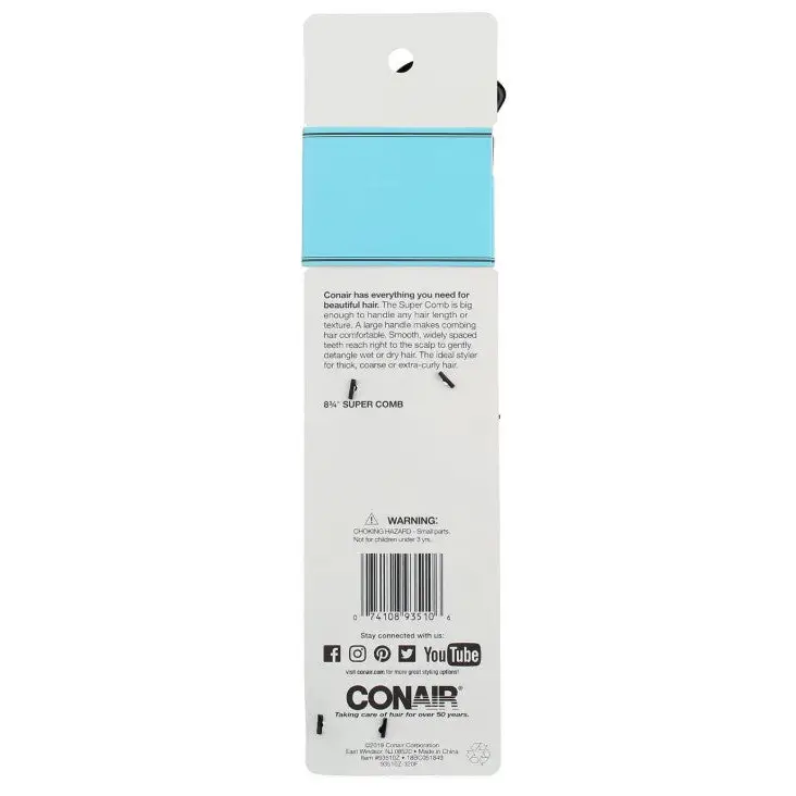 Conair Hard Rubber Super Comb