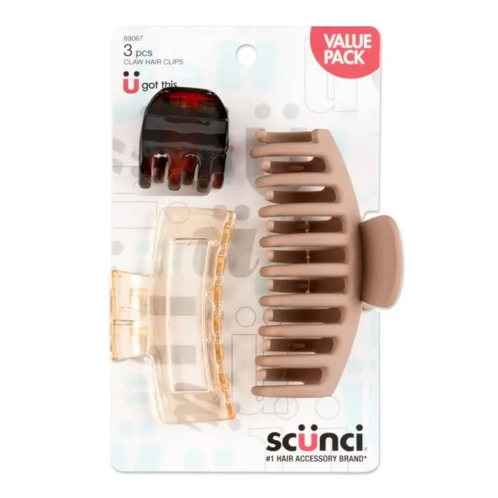 Conair Mix Claw Clips 3 Pack