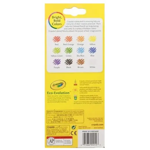 Crayola Long Colored Pencils 12 Count
