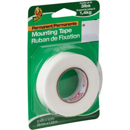 Duck Brand Permanent Mounting Tape - White.75 in. x 60 in.