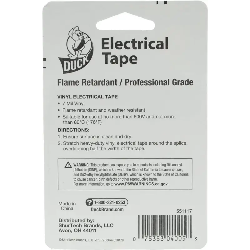 Duck Brand Professional Electrical Tape Black