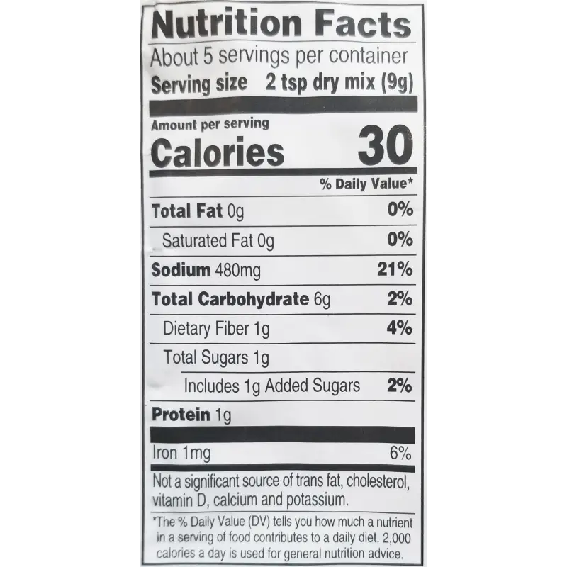 Nutritional Information