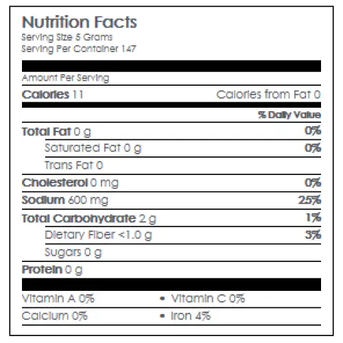 Nutritional Information