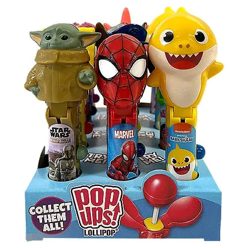 Flix Candy Assorted Pop Ups Lollipops 12 pack