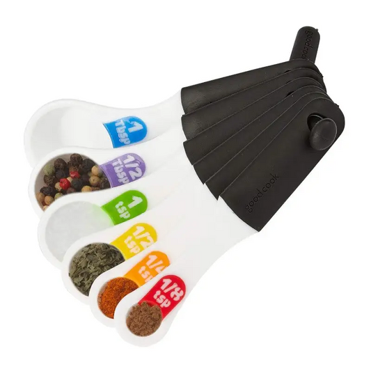 Good Cook 6 Piece Measuring Spoon Set w/ Never-Fade Measurements