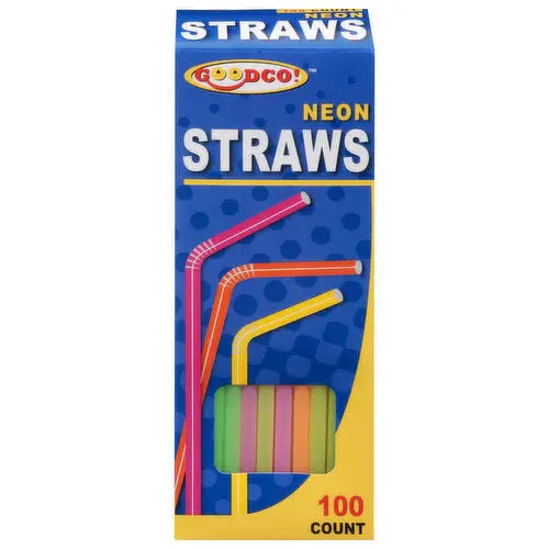 GoodCo Neon Flex Straws 100 Count