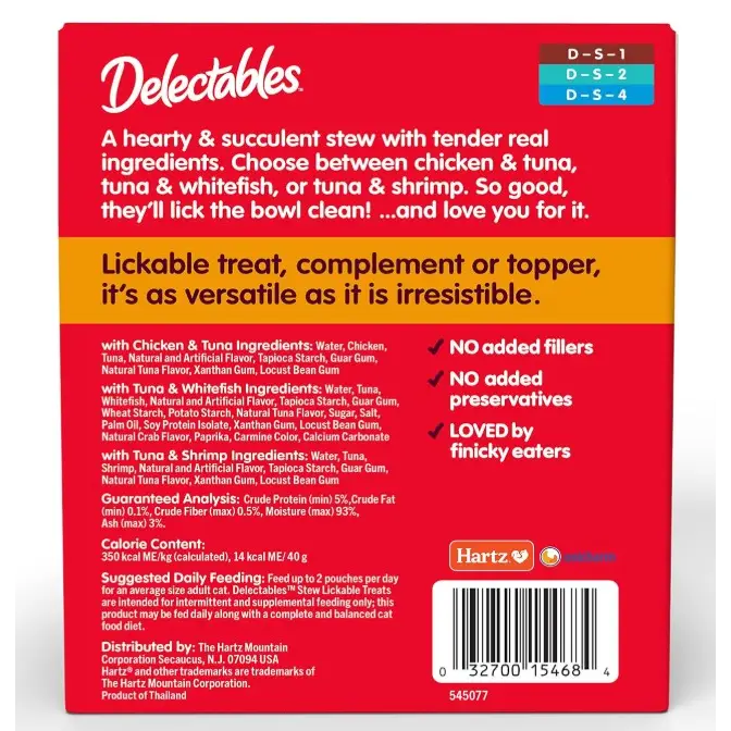 Hartz Delectables Lickable Cat Treat Stew Assorted Flavors