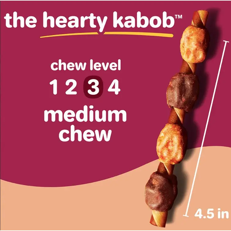 Hartz Oinkies Real Meaty Chews Hearty Kabobs 18 count