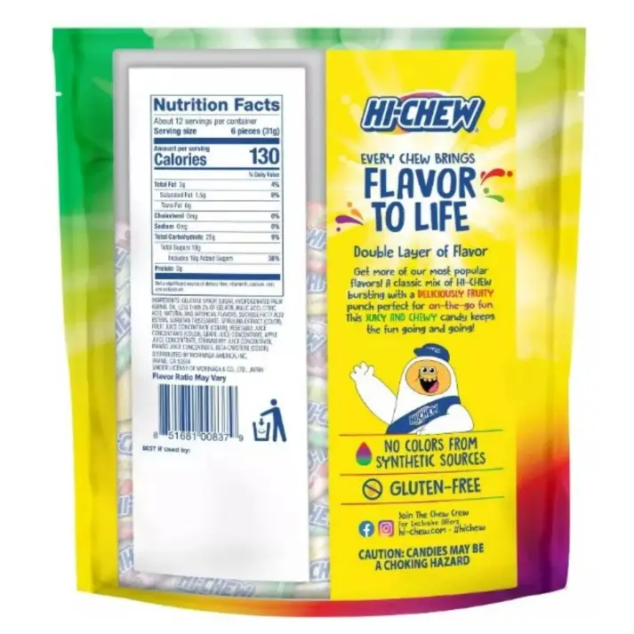 Hi-Chew Original Mix Chewy Candy 12.7 oz. Stand up Pouch