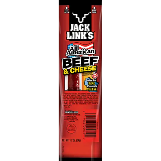 JACK LINK'S ALL AMERICAN BEEF & CHEESE, 1.2 OZ. (CASE, 192 COUNT)