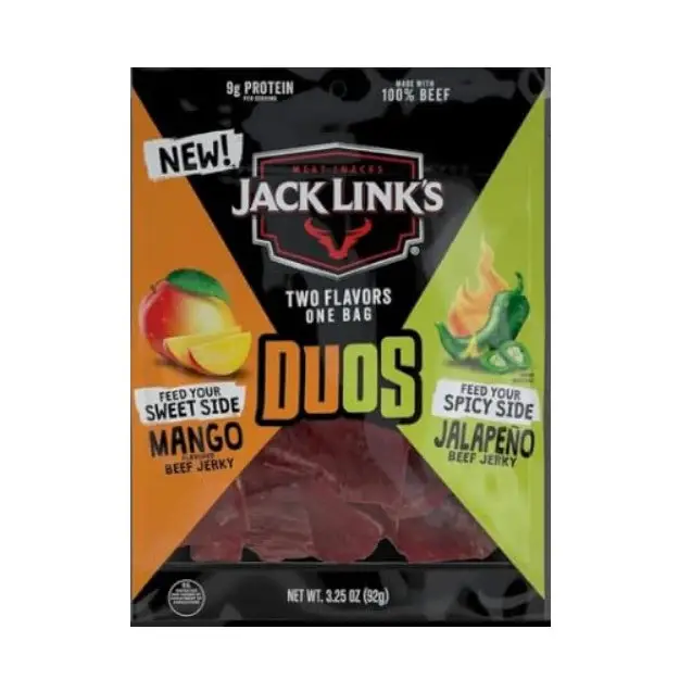 Jack Link’s Duos Mango Flavor and Jalapeno Beef Jerky 3.25 oz. Bag