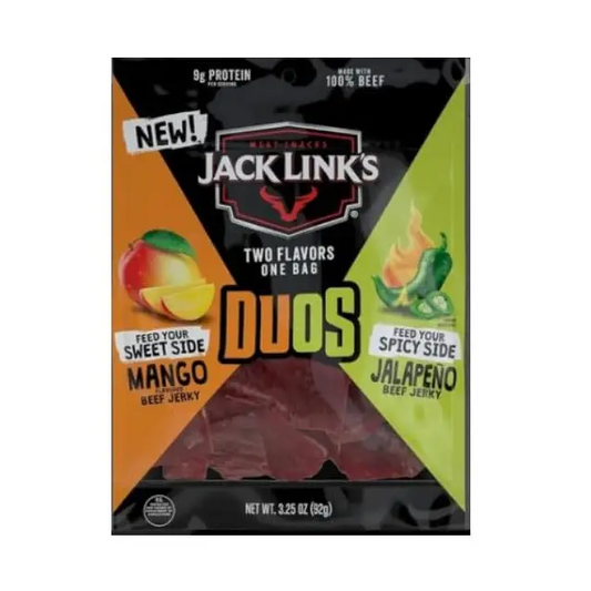 Jack Link’s Duos Mango Flavor and Jalapeno Beef Jerky 3.25 oz. Bag