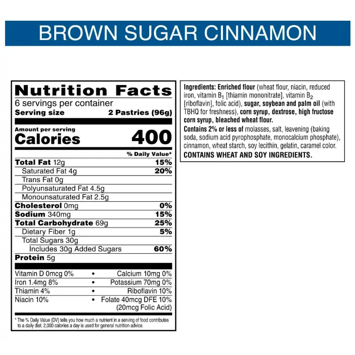 Kellogg’s Brown Sugar & Cinnamon Pop Tarts 6 Pack 12 Pastry Count