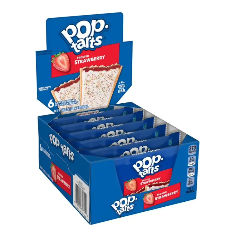 Kellogg’s Frosted Strawberry Pop Tarts 6 Pack 12 Pastry Count