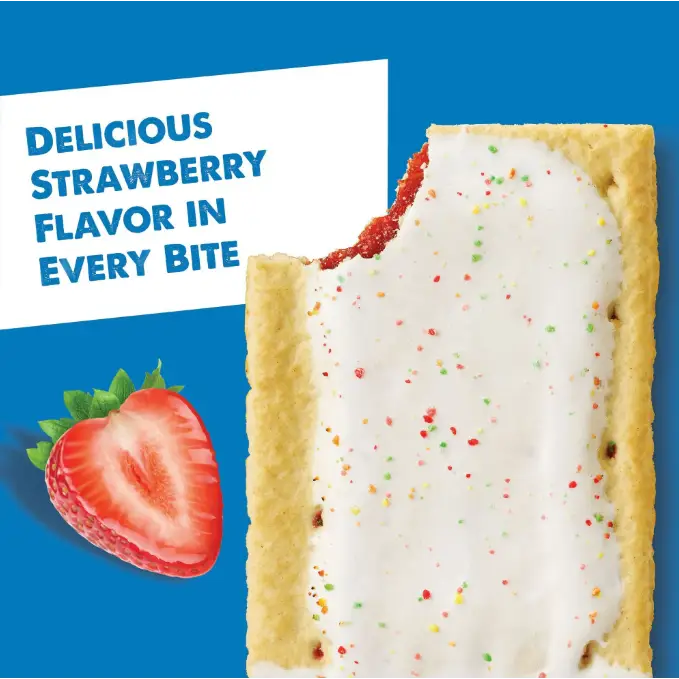 Kellogg’s Frosted Strawberry Pop Tarts 6 Pack 12 Pastry Count