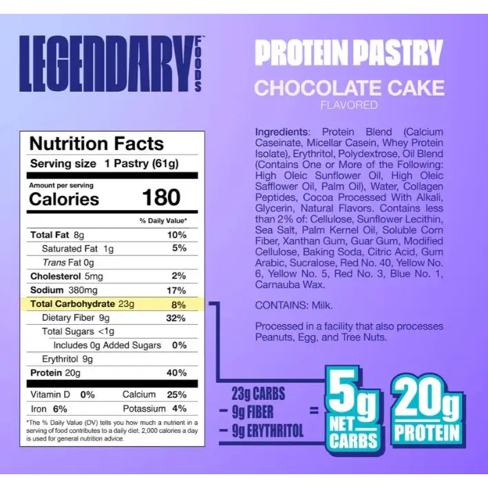 Legendary Chocolate Cake Protein Pastry - 10 pack box