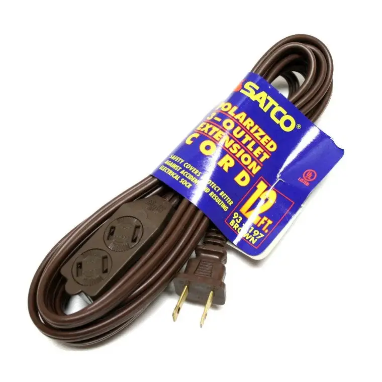 Satco Brown Extension Cord 12 Foot