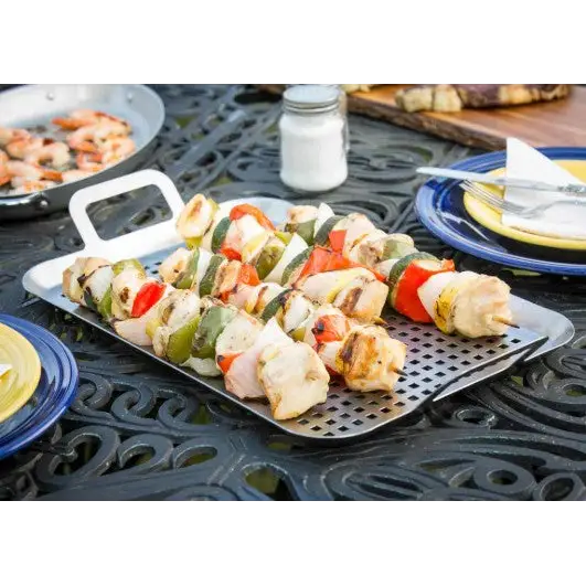 TableCraft Stainless Steel Grilling Tray with Handles