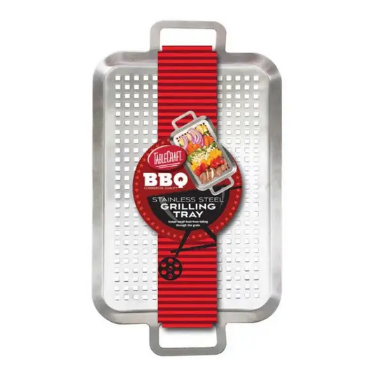 TableCraft Stainless Steel Grilling Tray with Handles