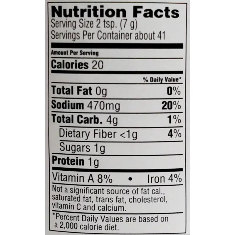 Nutritional Information