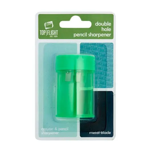 Top Flight Pencil & Crayon Sharpener Double Hole