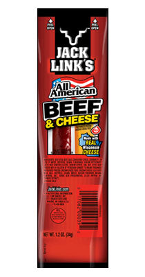 JACK LINK'S ALL AMERICAN BEEF & CHEESE, 1.2 OZ. (CASE, 192 COUNT)