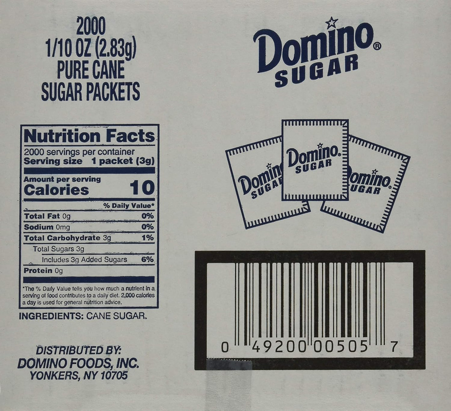 Domino Sugar Packet, 2000 Count Box