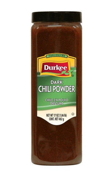 Polvo de chile oscuro Durkee, 17 oz.