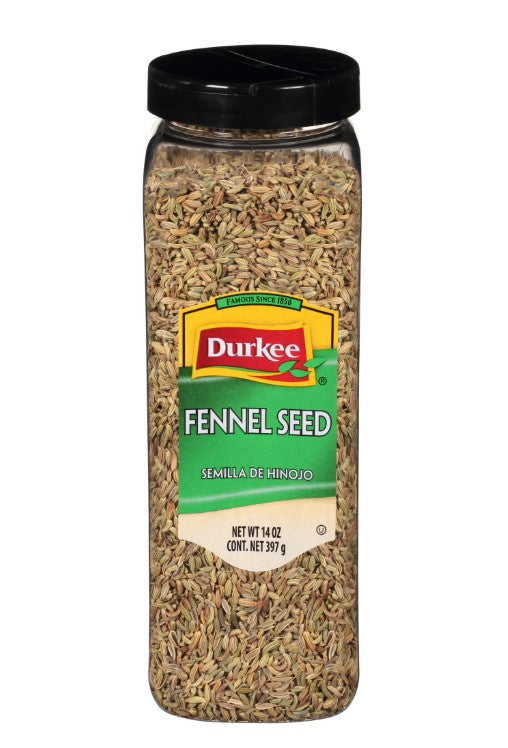 Semilla entera de hinojo Durkee, 14 oz.