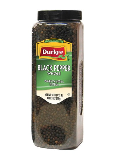 Durkee Whole Black Pepper, 18 oz. (54700)