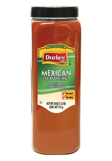 Condimento mexicano Durkee, sin sal, 18 oz.