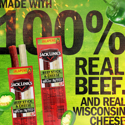 Jack Link's Jalapeno Sizzle Beef & Cheese, 1.2 oz., Pack of 16 (00140)